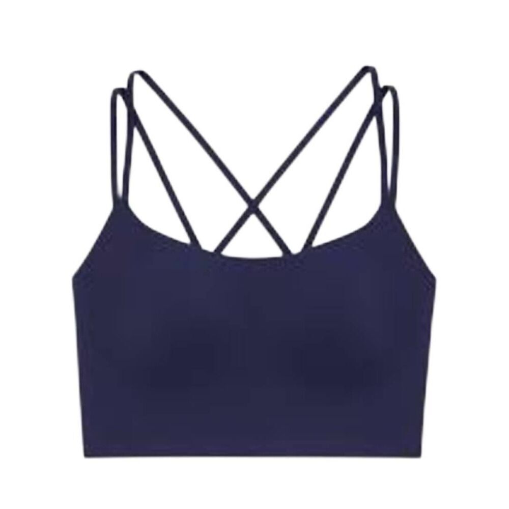 Old Navy Women's Eggplant Purple Poly /Spandex Strappy Fitness Sports Bra NEW NW